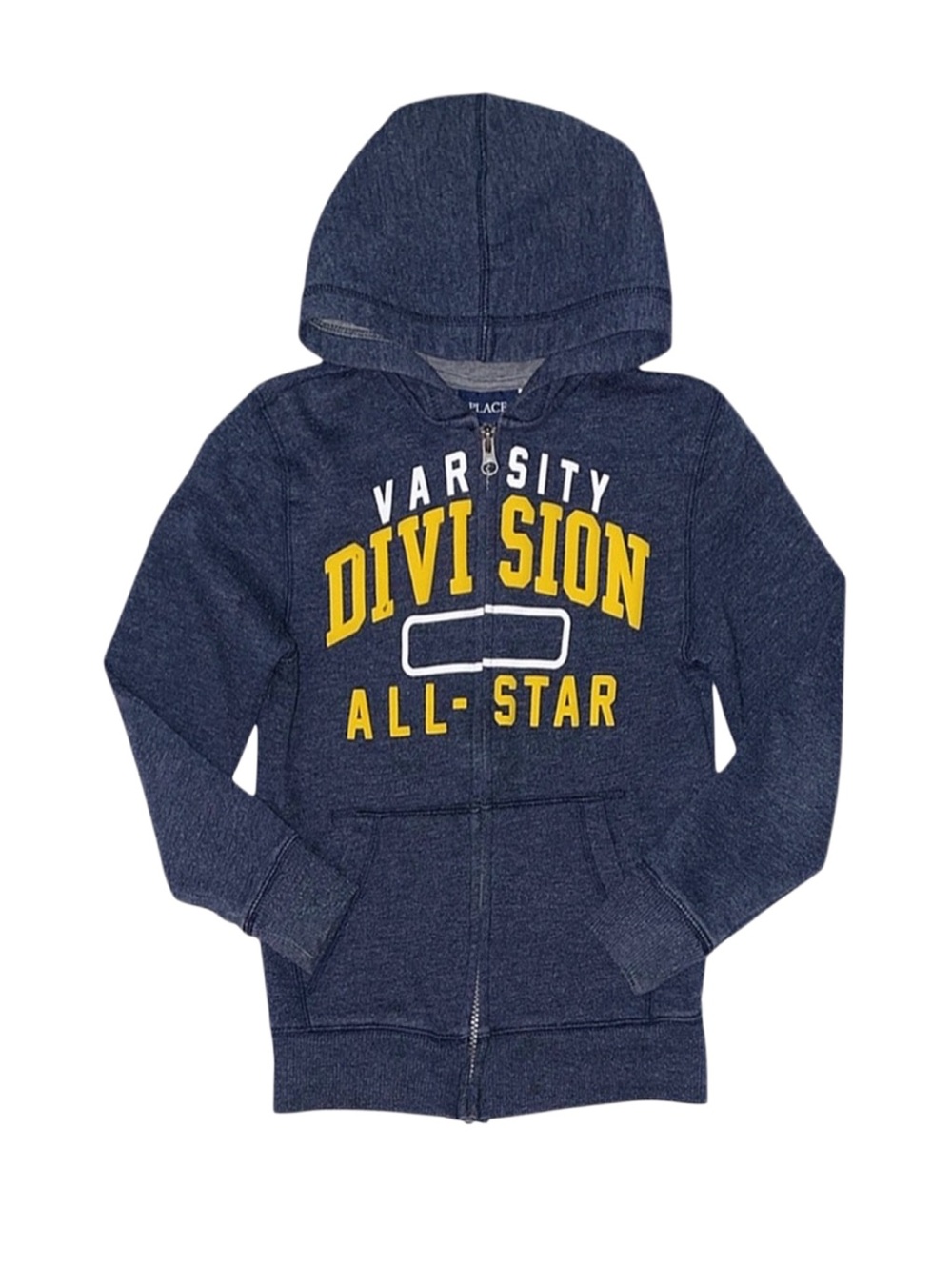 CHILDREN'S PLACE Boy's Dark Blue Graphic Full Zip Long Sleeve Hoodie Medium 7/8